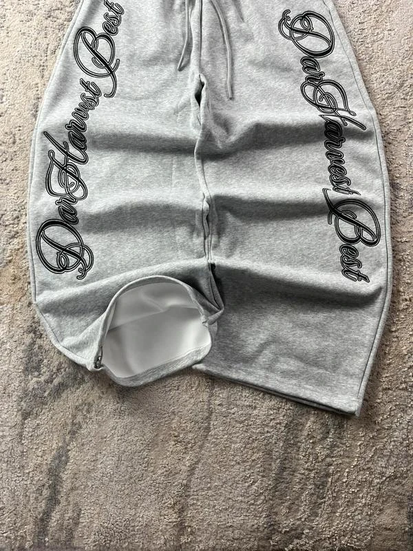 Vintage Joggers Holgados Gris Negro Bordados Y2K Talla M – photo 2